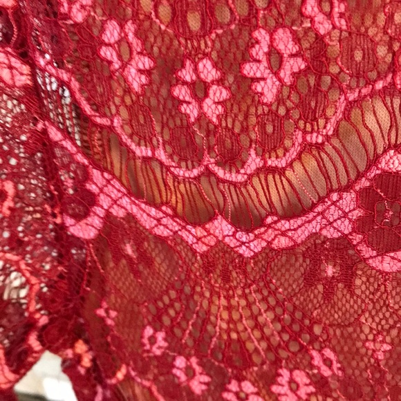 ❤️CHARLOTTE RUSSE DARK RED LACEY DRESS SZ XS EXCELLENT CONDITION! NEW WITH TAGS - Picture 8 of 8